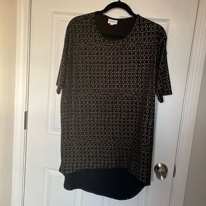 LulaRoe Irma women’s top black/gold size XS